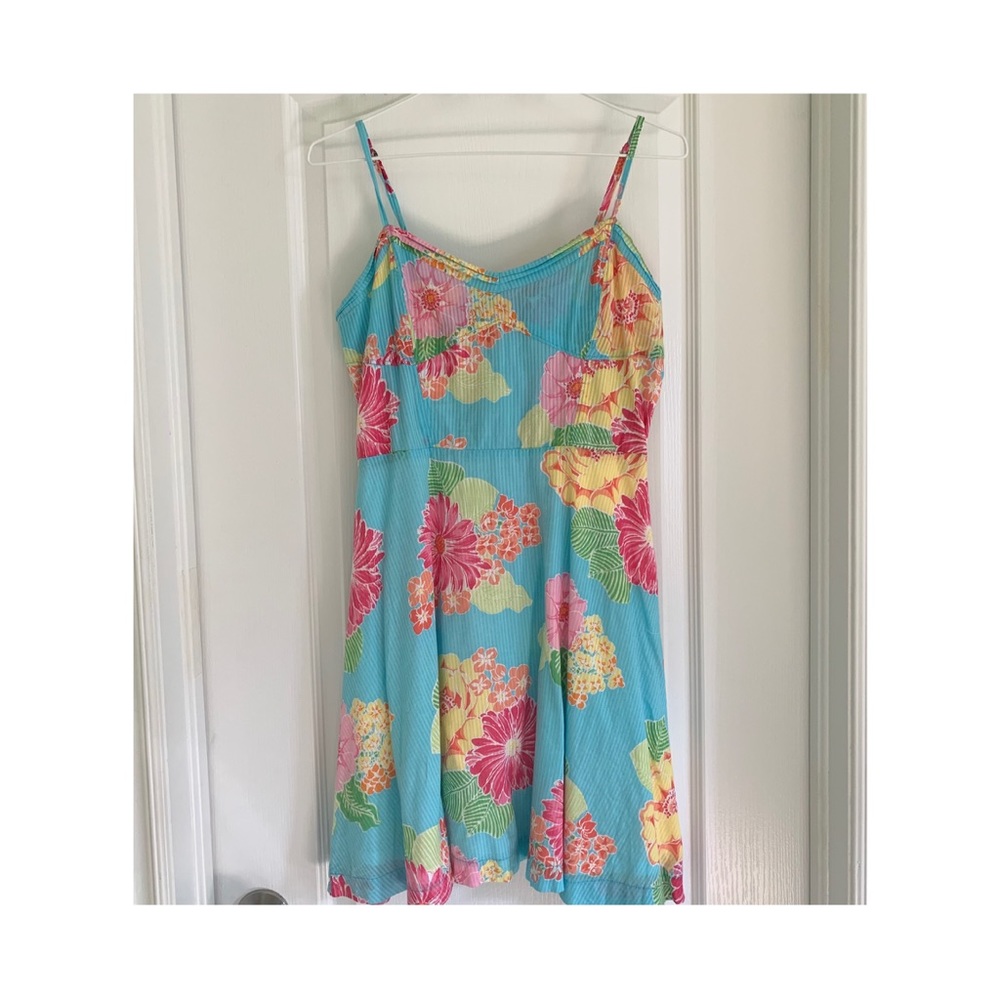 Blue summer floral dress